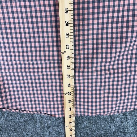 Old Navy Shirt Mens XL Orange Check Poplin Everyday Slim Fit Business Casual - Picture 6 of 7